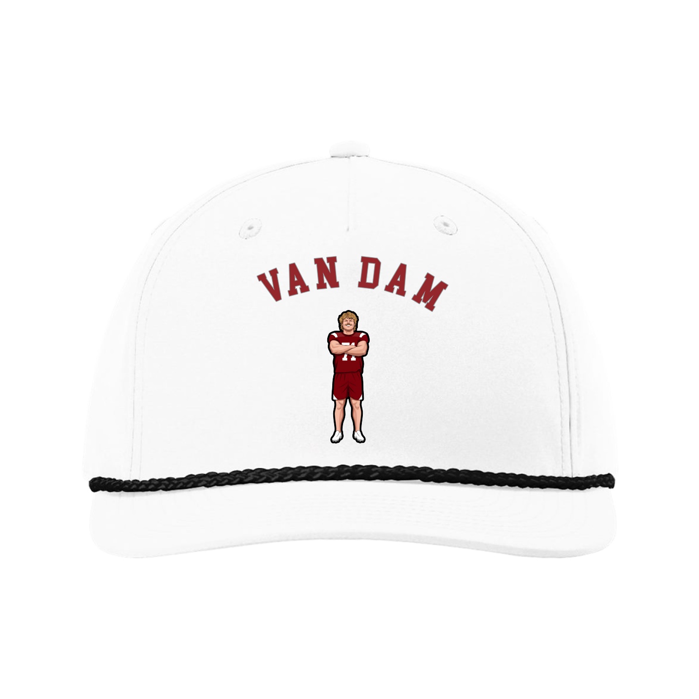Five-Panel Classic Rope Cap — Shirsey Arch in White