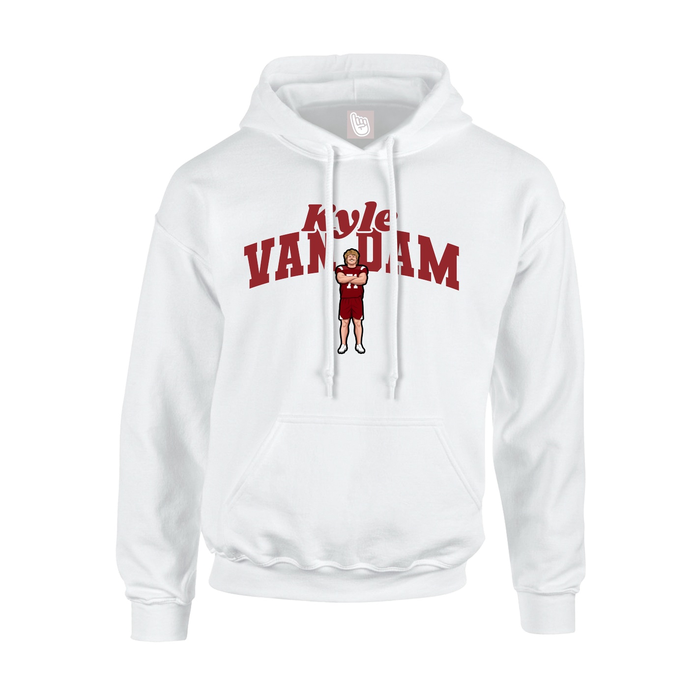 Youth Hoodie — Signature Arch in White