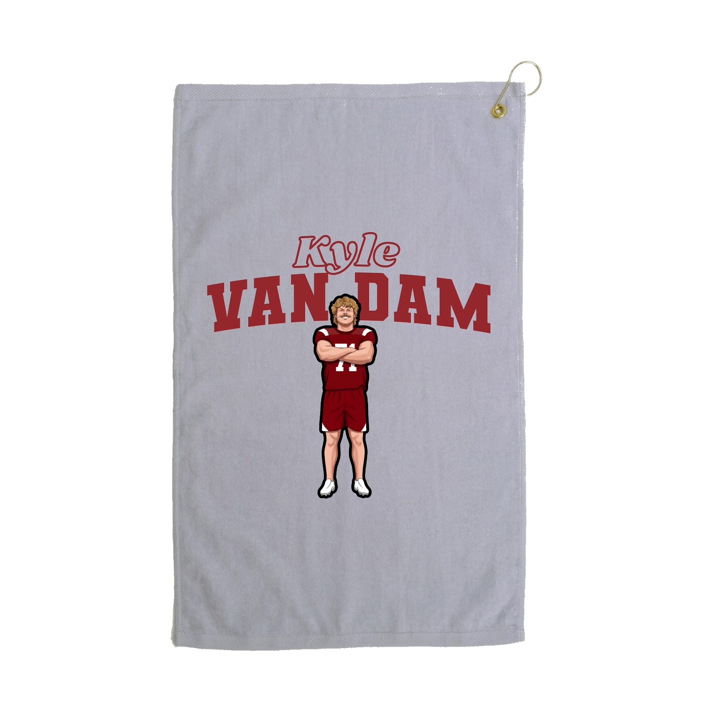 Golf Towel — Name Arch in Grey