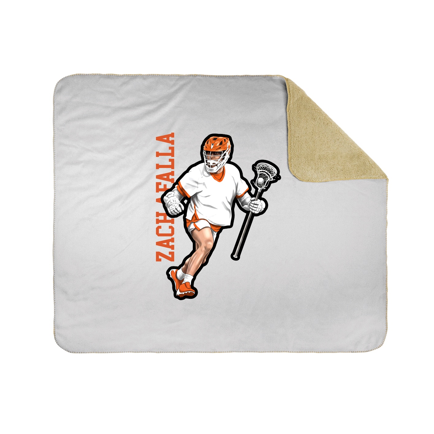 Throw Blanket — Name Vertical in White