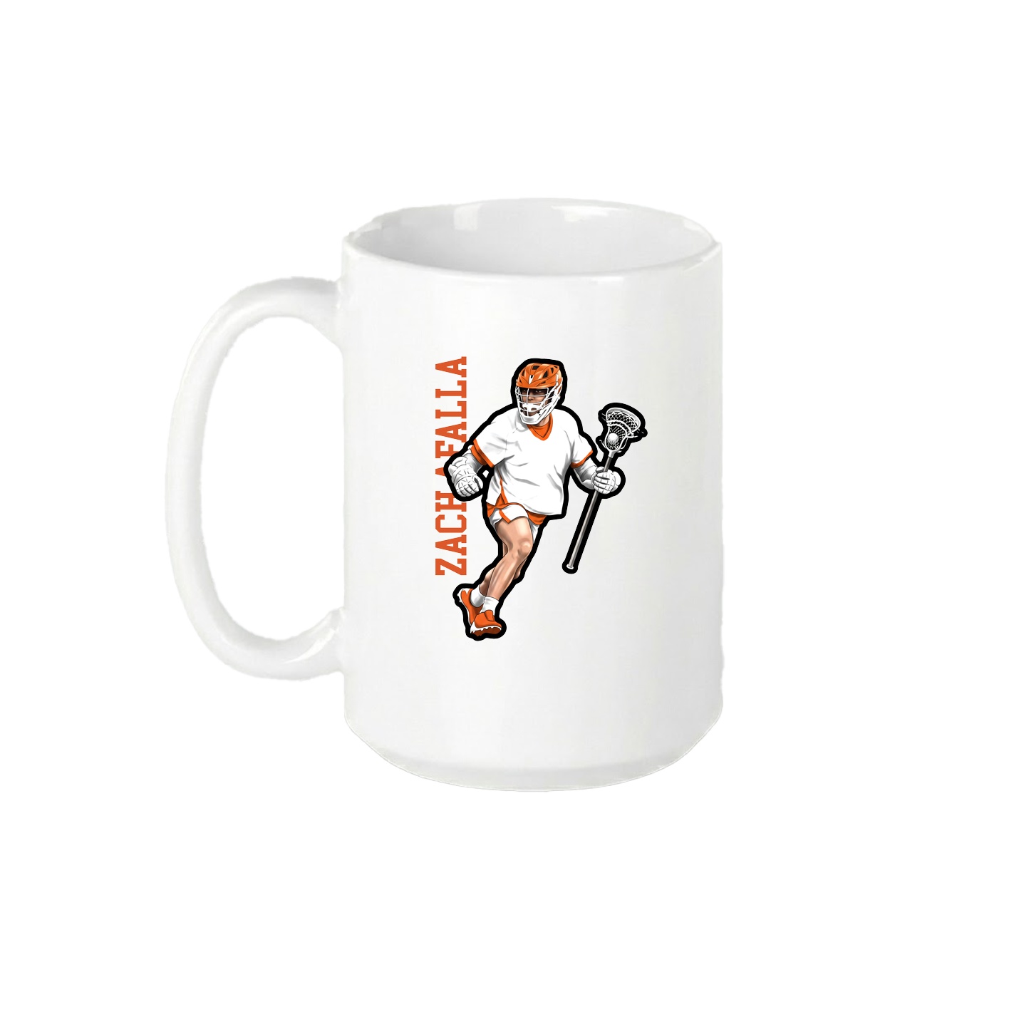 15oz Coffee Mug — Name Vertical in White