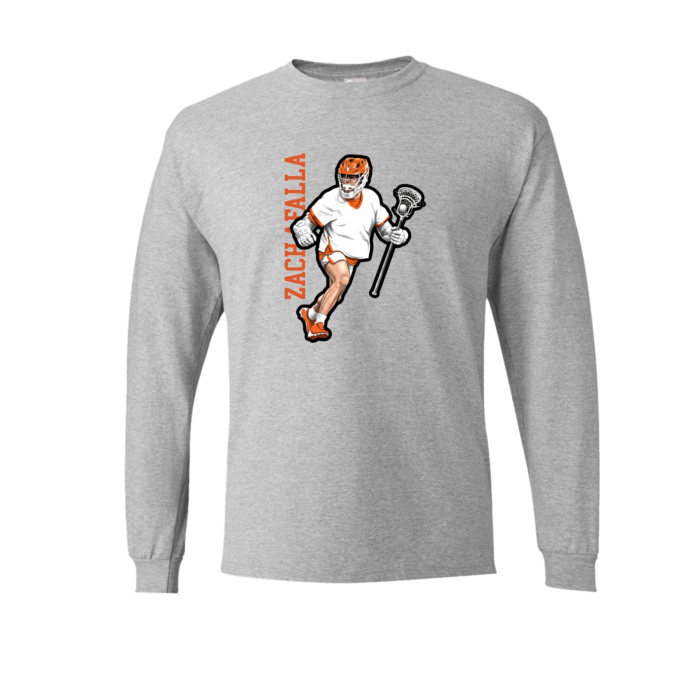 Long Sleeve Tee — Name Vertical in Grey