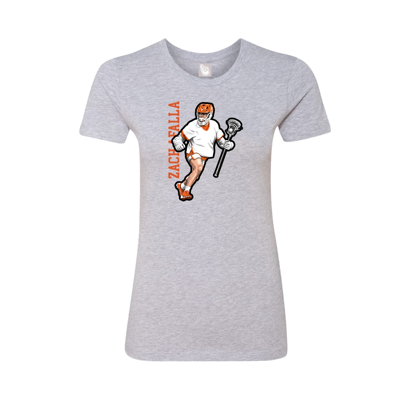Fitted Women's Tee — Name Vertical in Grey