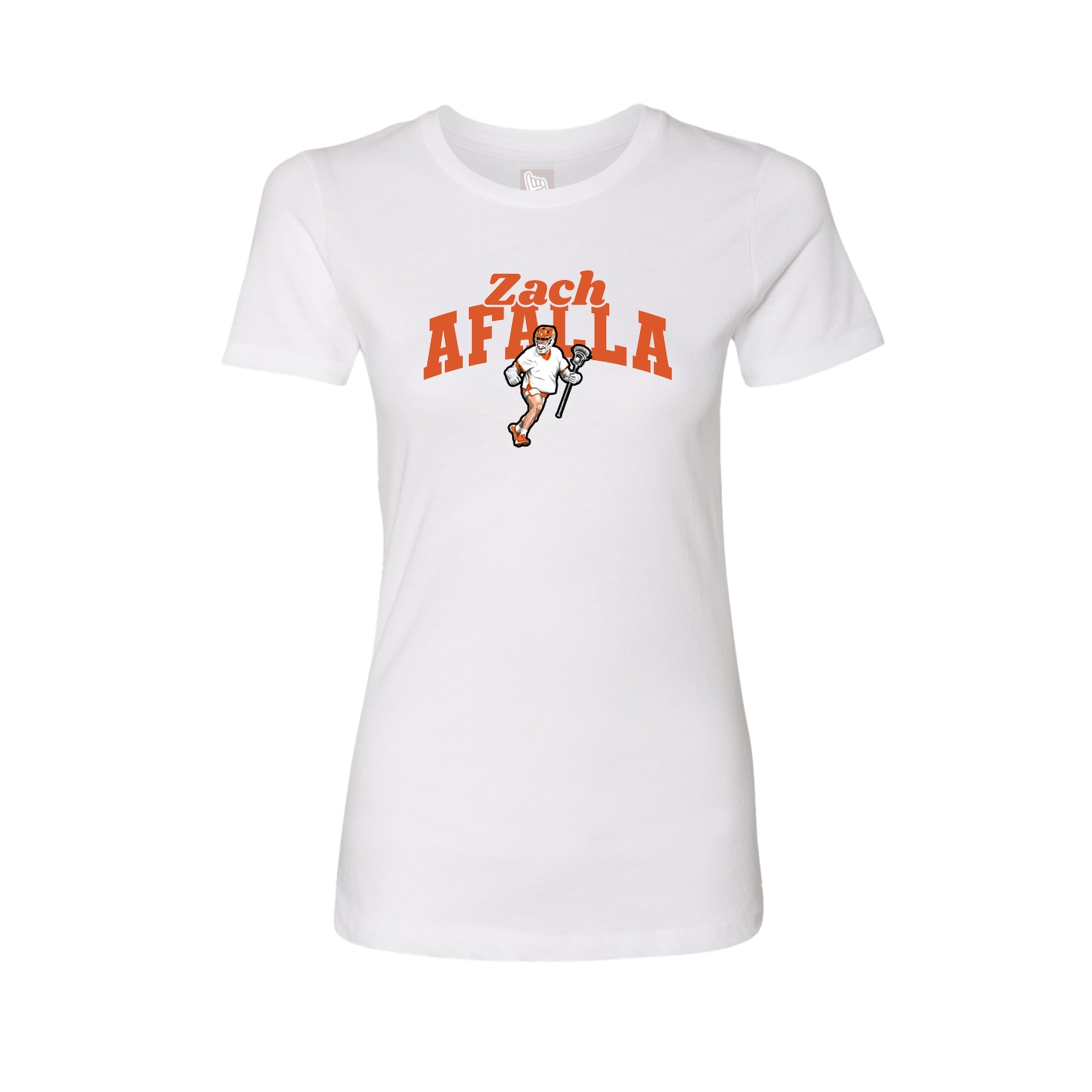 Fitted Women's Tee — Signature Arch in White