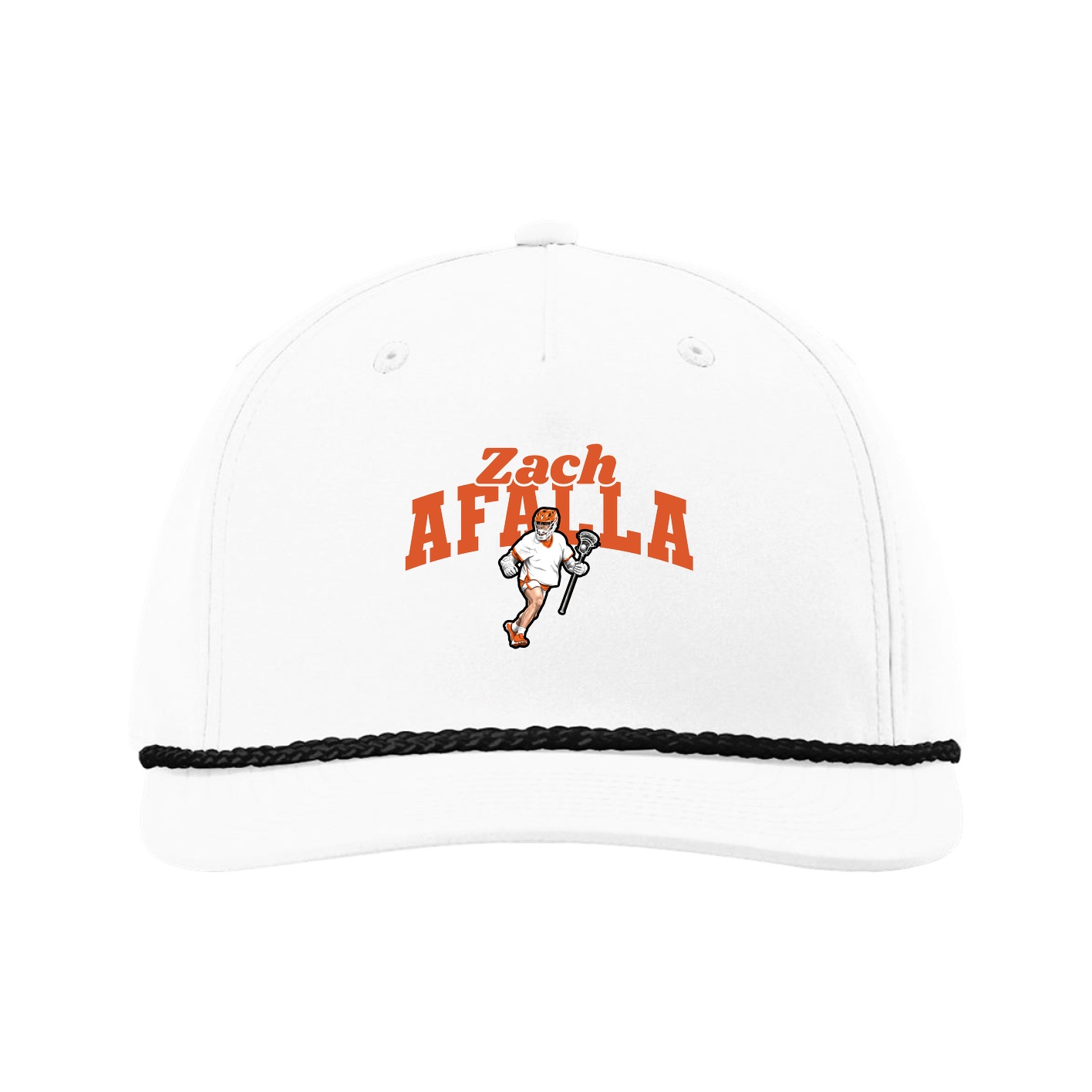 Five-Panel Classic Rope Cap — Signature Arch in White
