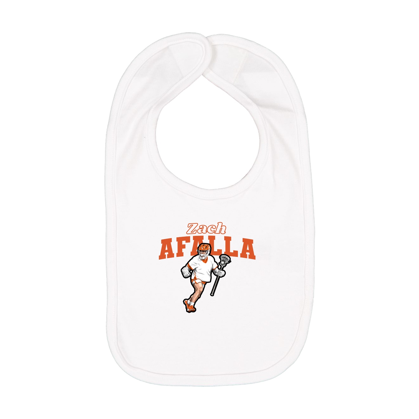 Infant Bib — Name Arch in White