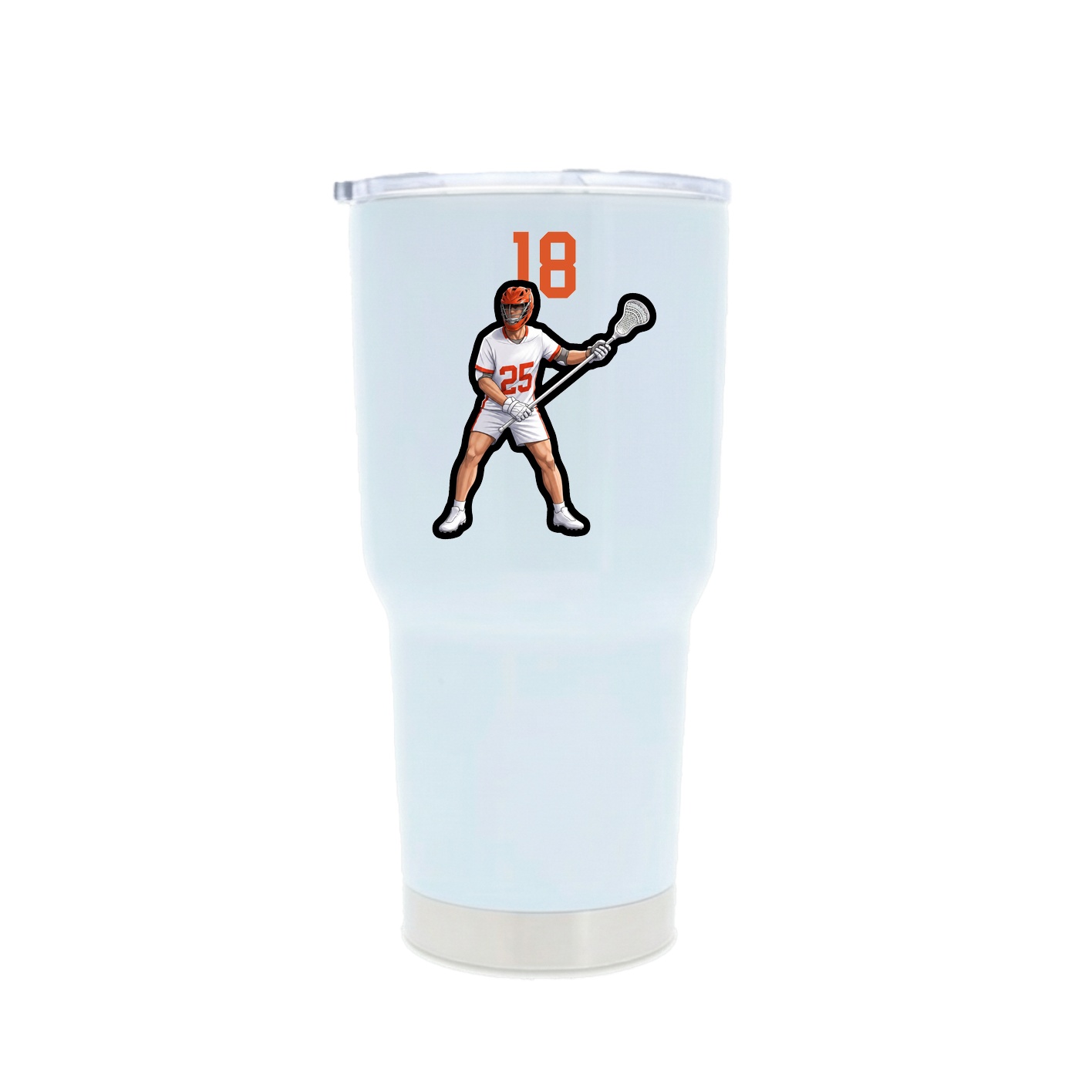 30oz Stainless Steel Tumbler — Number Top in White