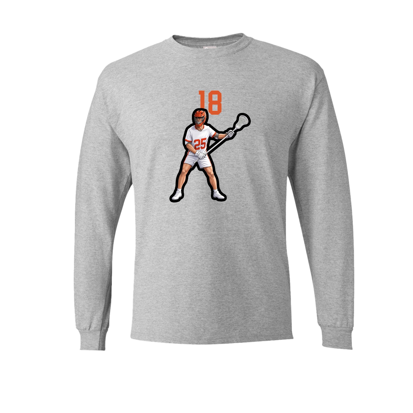 Long Sleeve Tee — Number Top in Grey