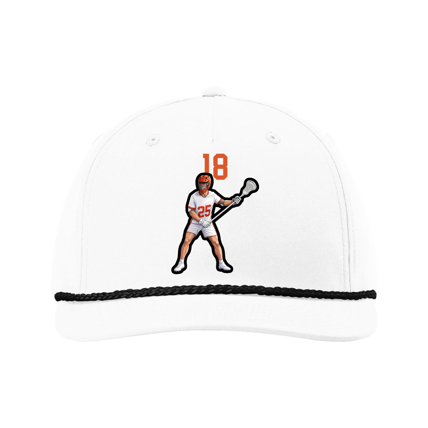 Five-Panel Classic Rope Cap — Number Top in White