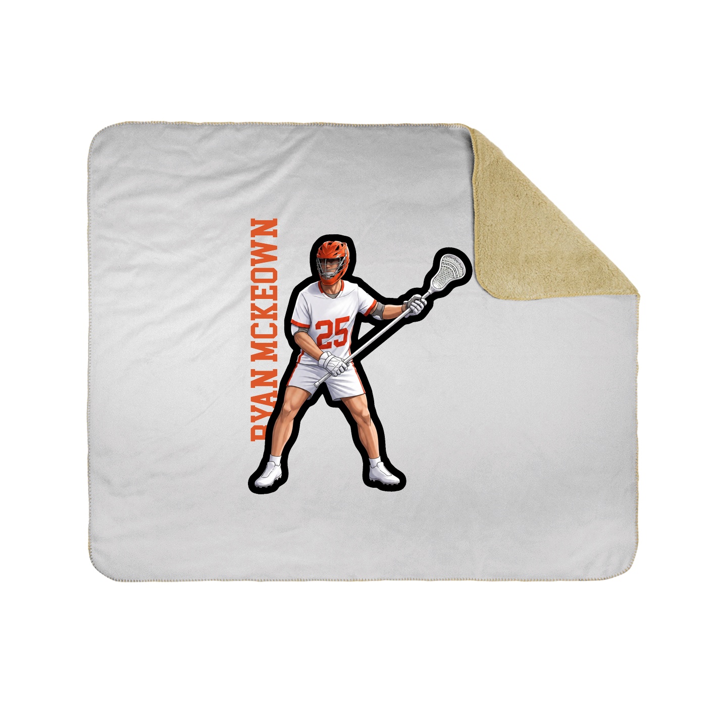 Throw Blanket — Name Vertical in White