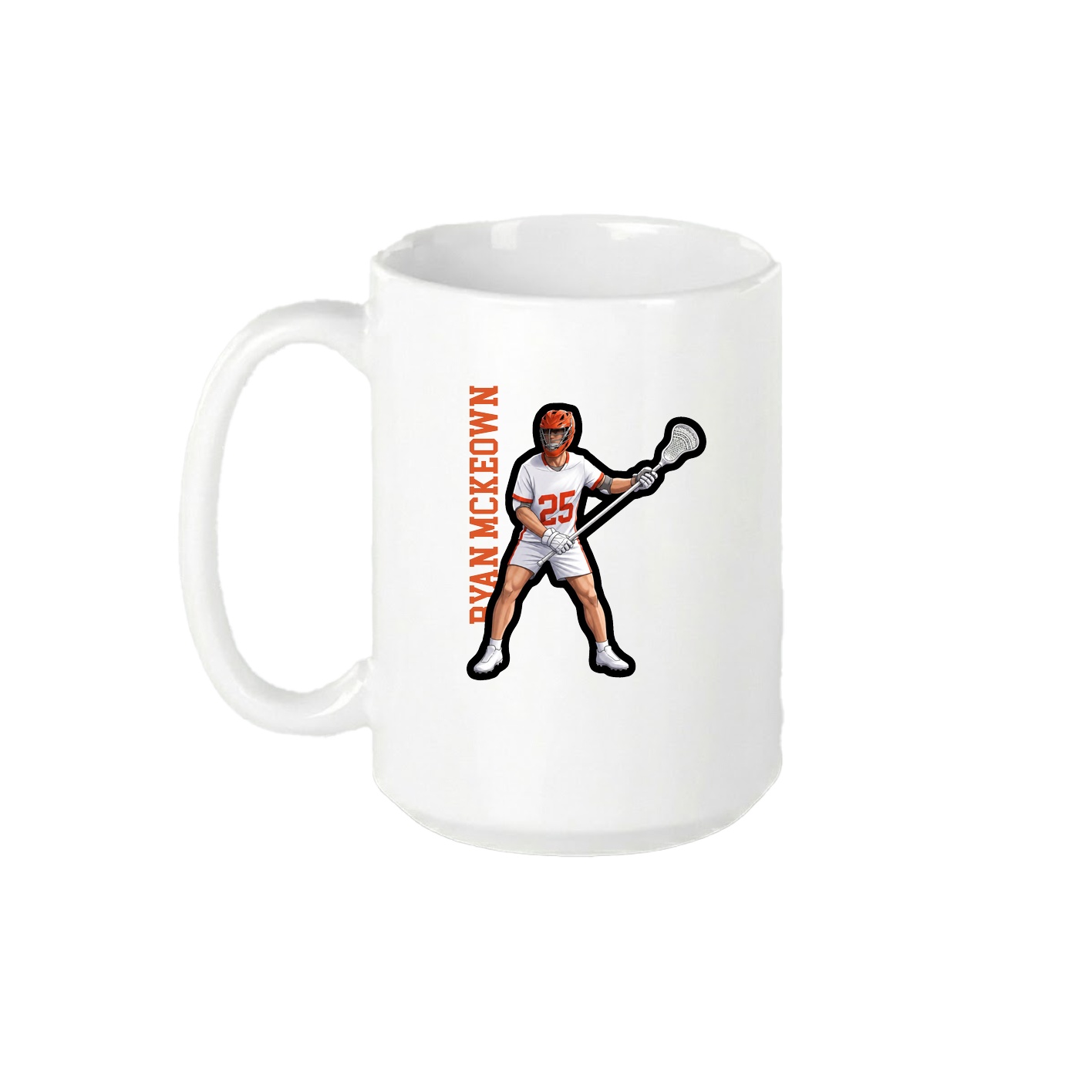 15oz Coffee Mug — Name Vertical in White