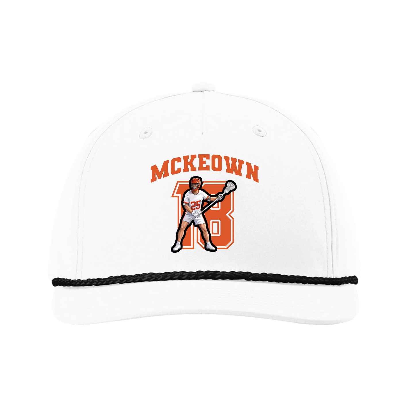 Five-Panel Classic Rope Cap — Number in White