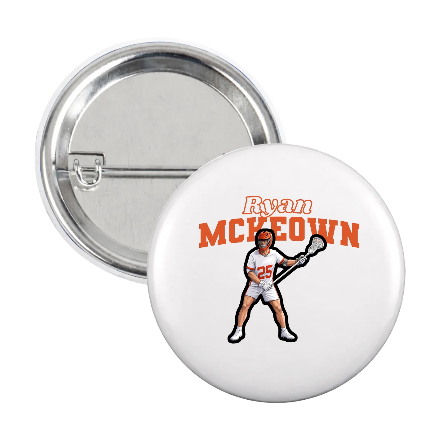 Game Day Button — Name Arch in White