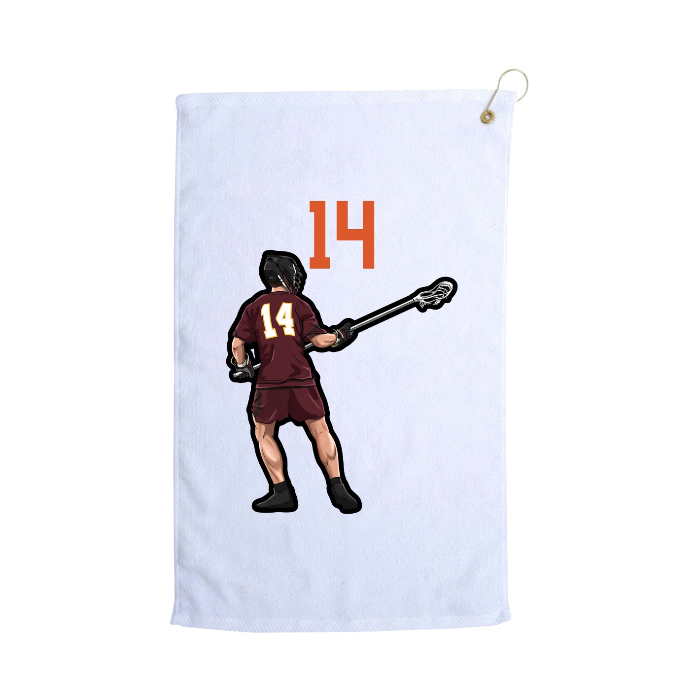 Golf Towel — Number Top in White