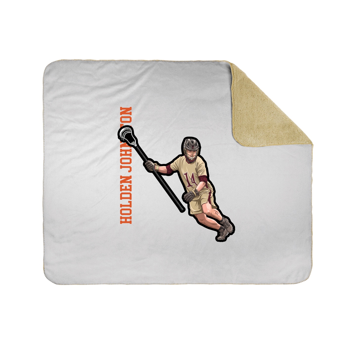 Throw Blanket — Name Vertical in White
