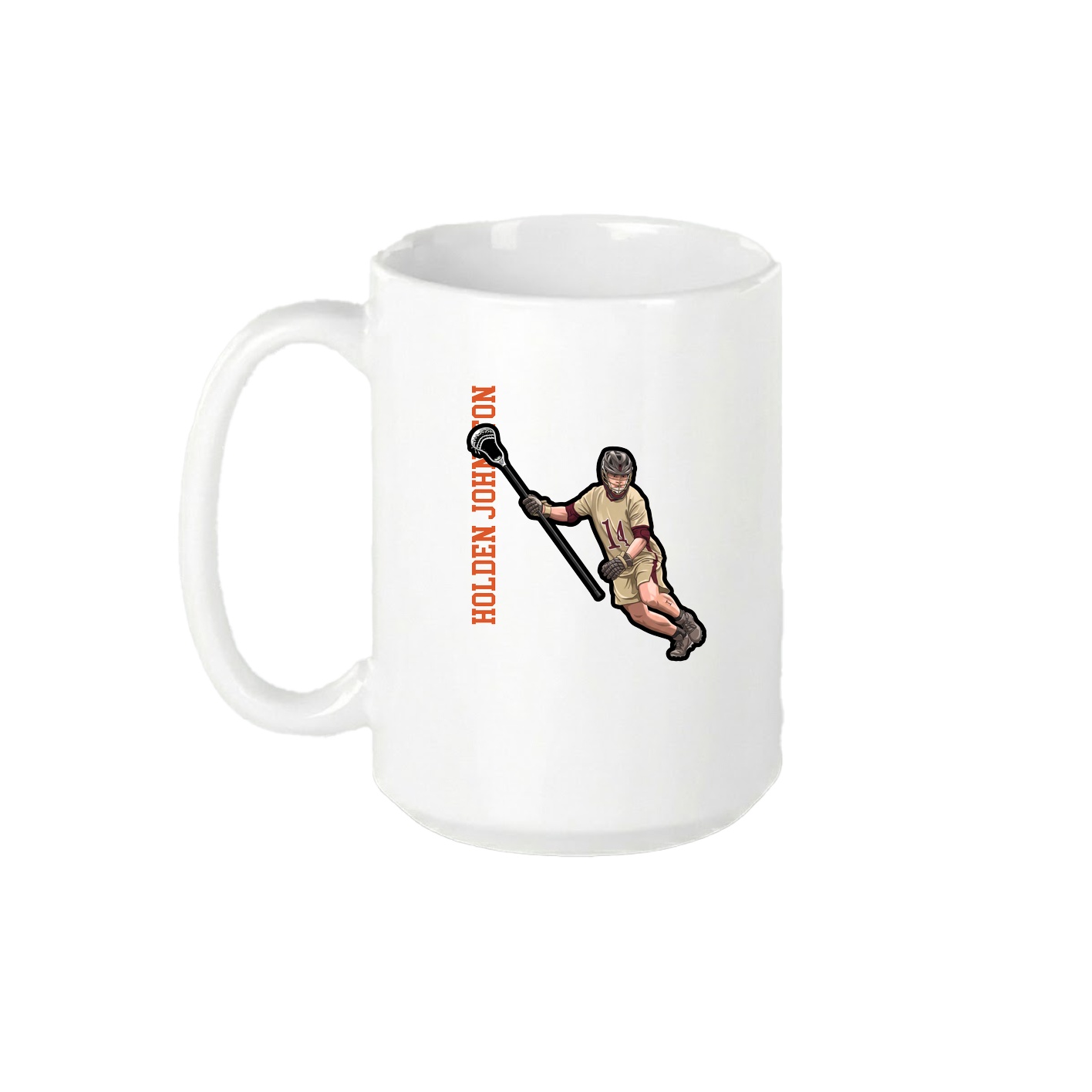 15oz Coffee Mug — Name Vertical in White