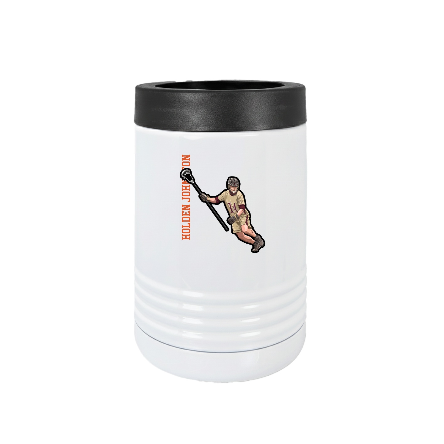 Beverage Holder — Name Vertical in White