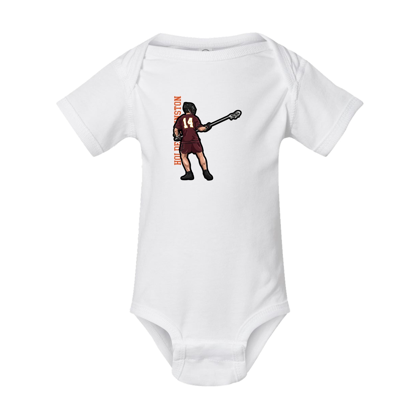 Baby Onesie — Name Vertical in White