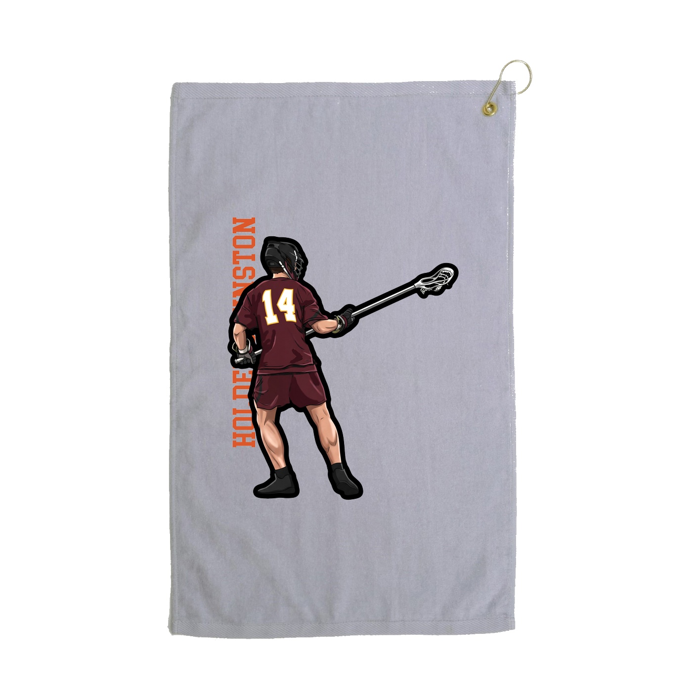 Golf Towel — Name Vertical in Grey