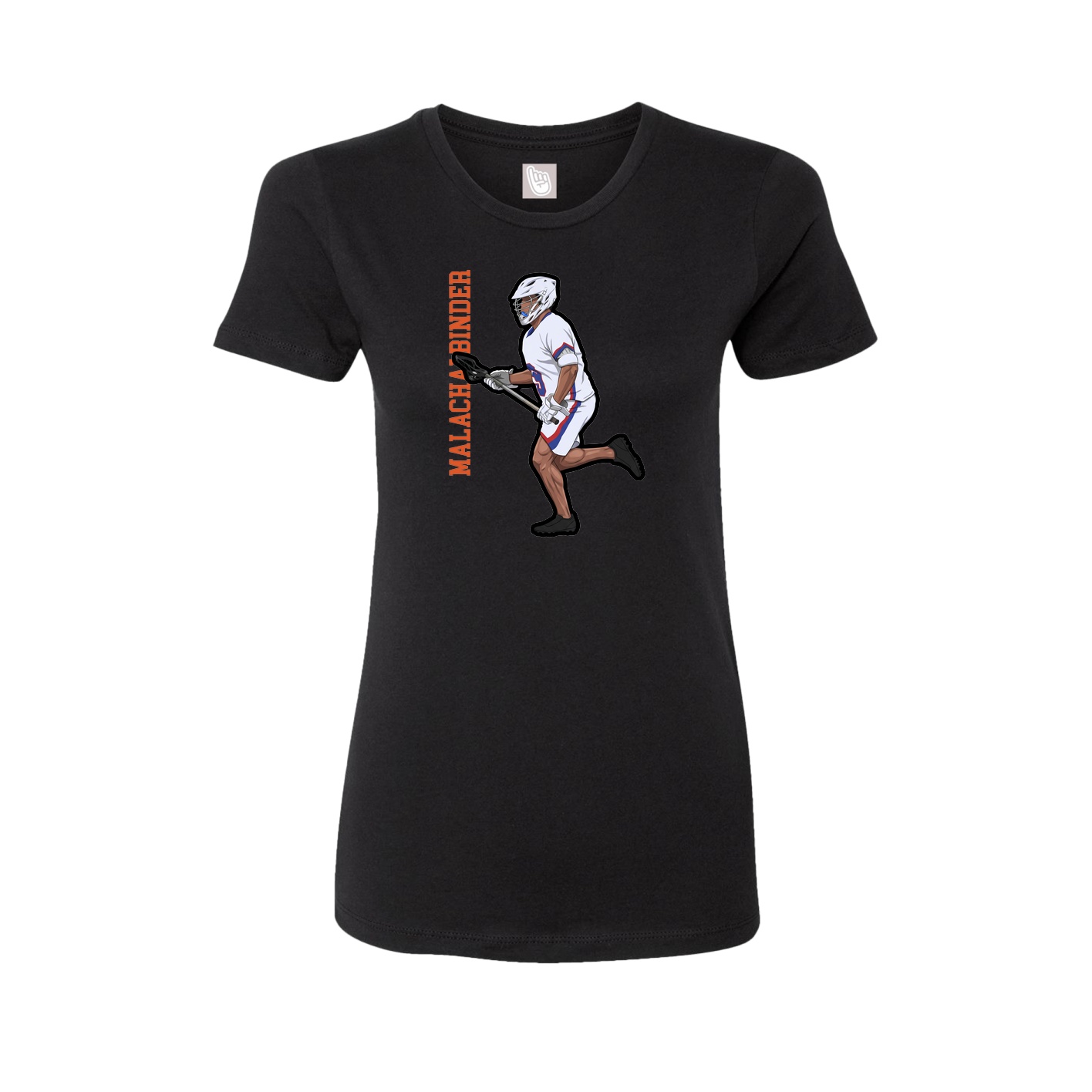 Fitted Women's Tee — Name Vertical in Black