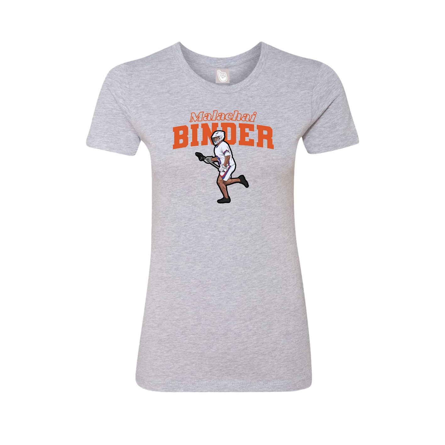Fitted Women's Tee — Name Arch in Grey