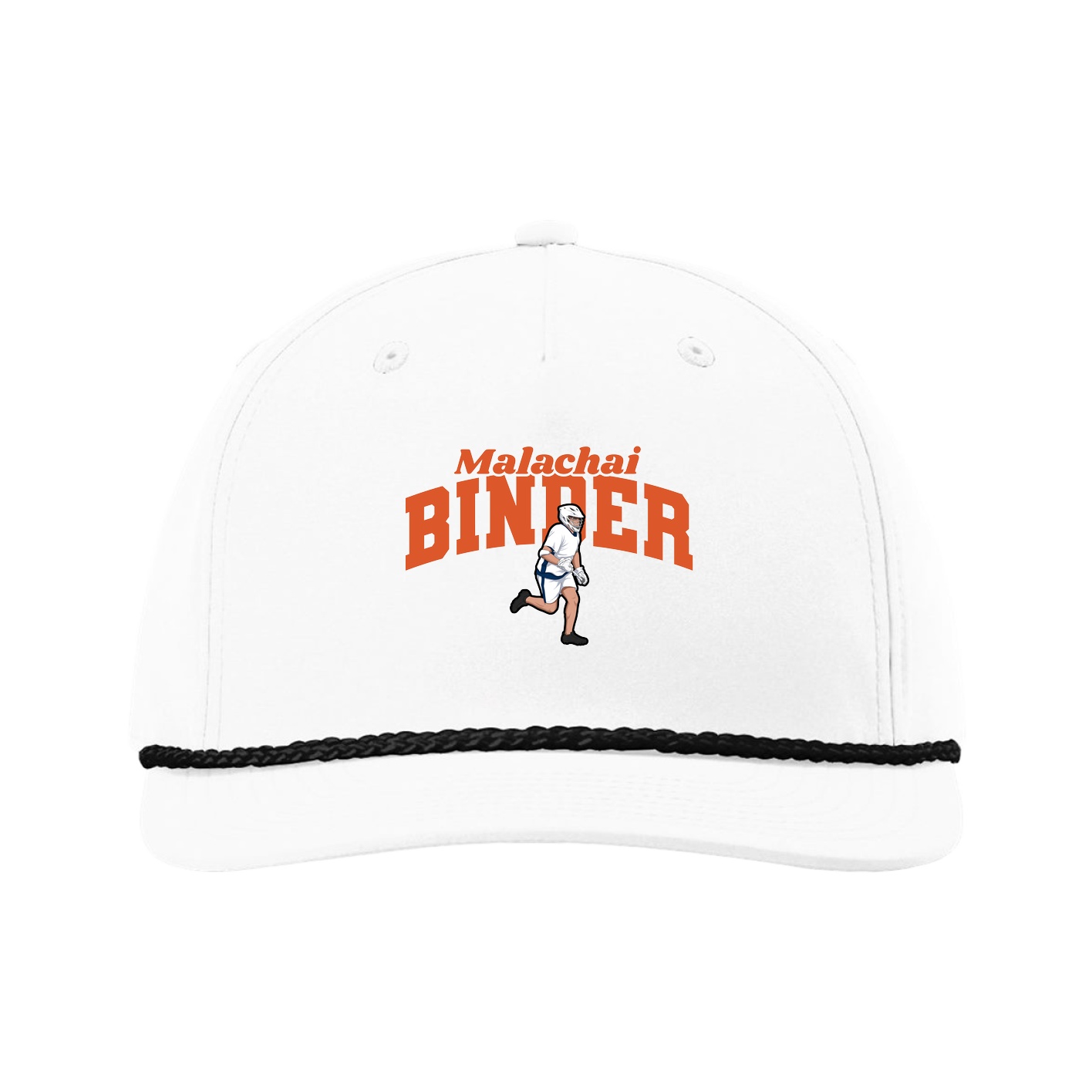 Five-Panel Classic Rope Cap — Signature Arch in White