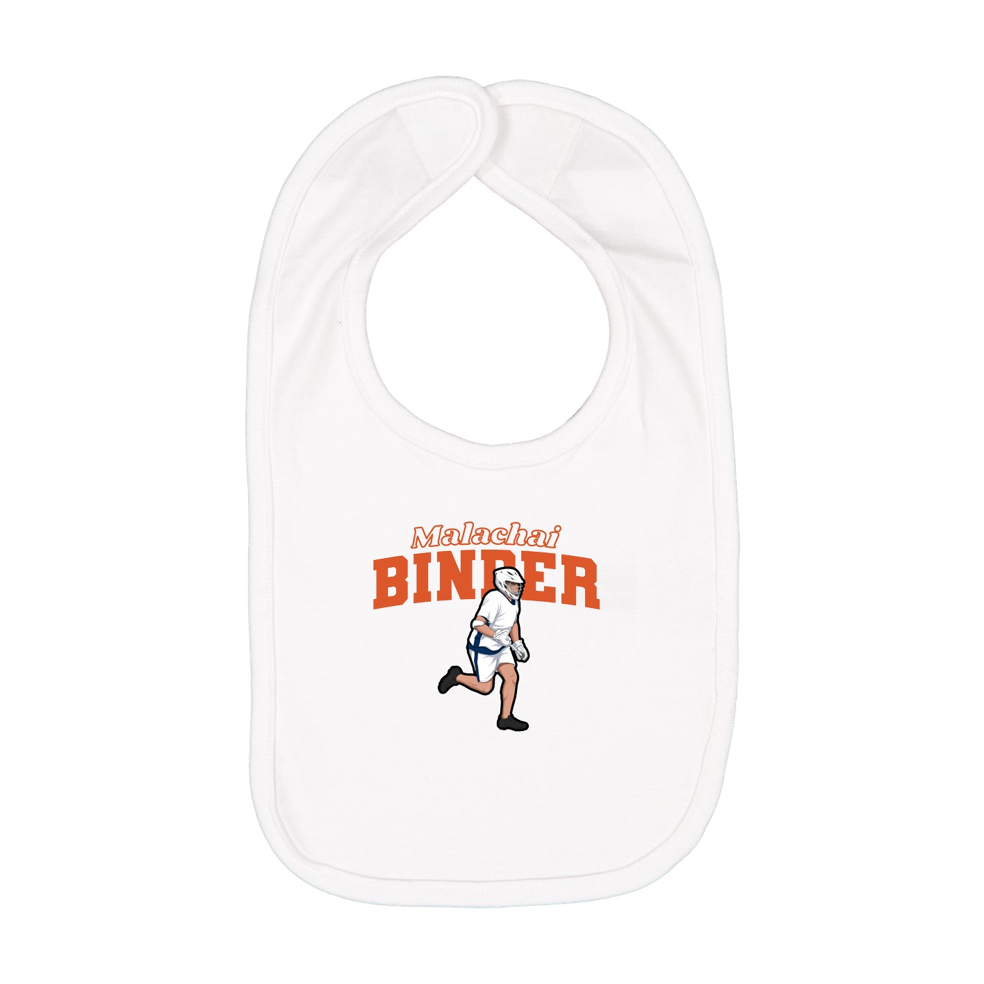 Infant Bib — Name Arch in White