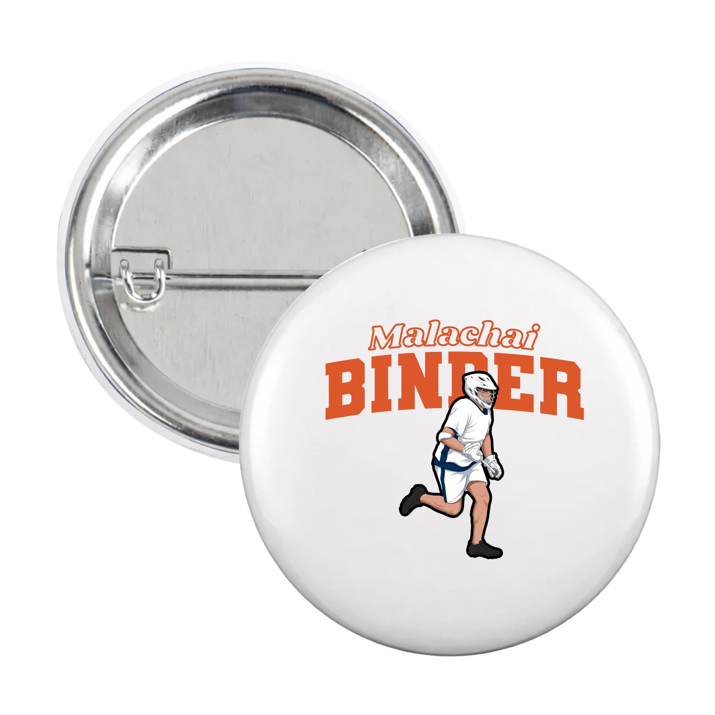 Game Day Button — Name Arch in White