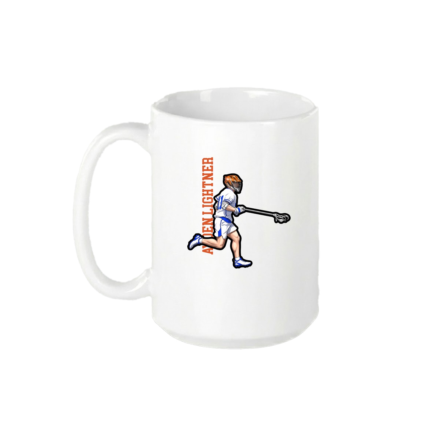 15oz Coffee Mug — Name Vertical in White
