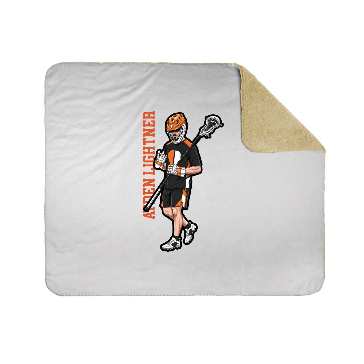 Throw Blanket — Name Vertical in White
