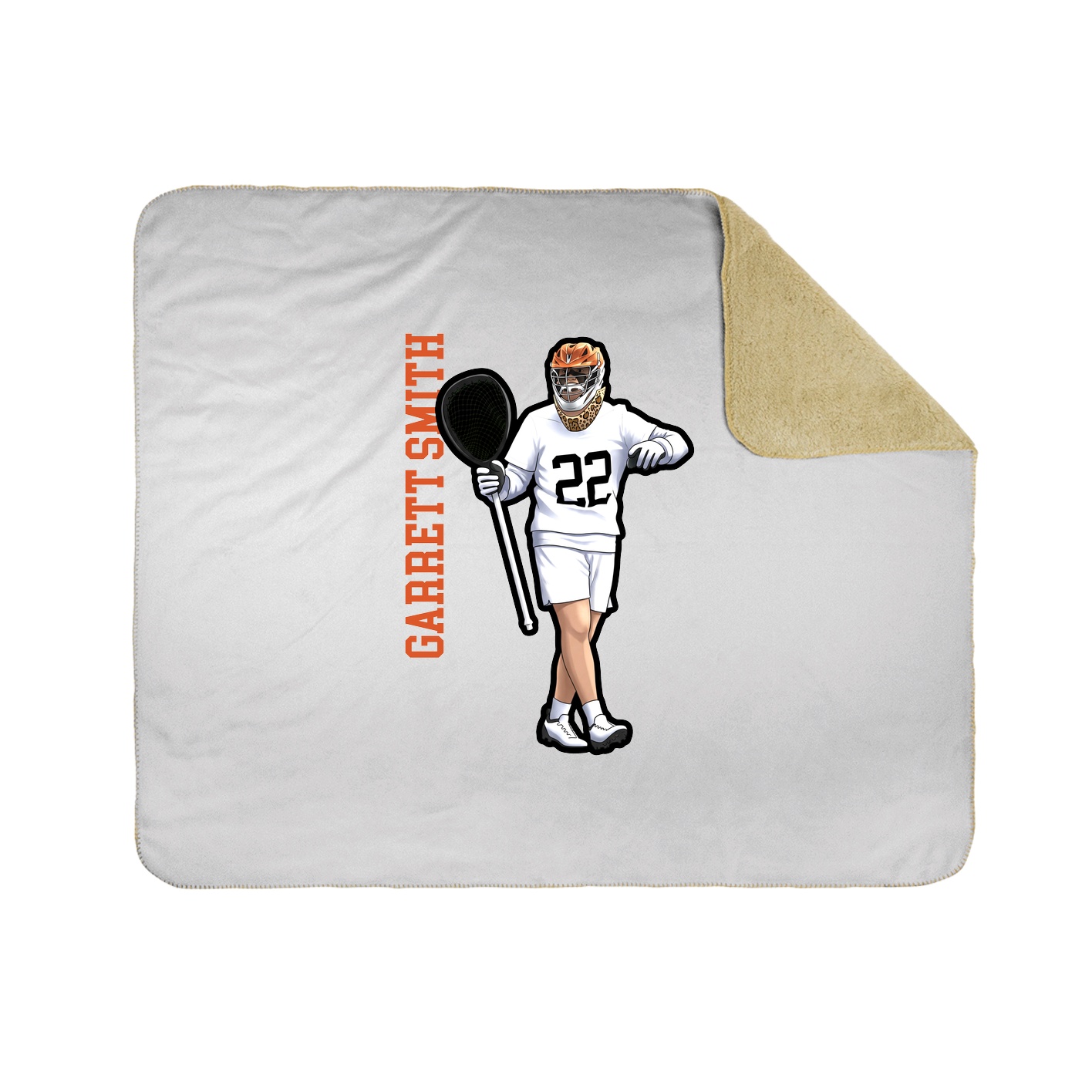 Throw Blanket — Name Vertical in White