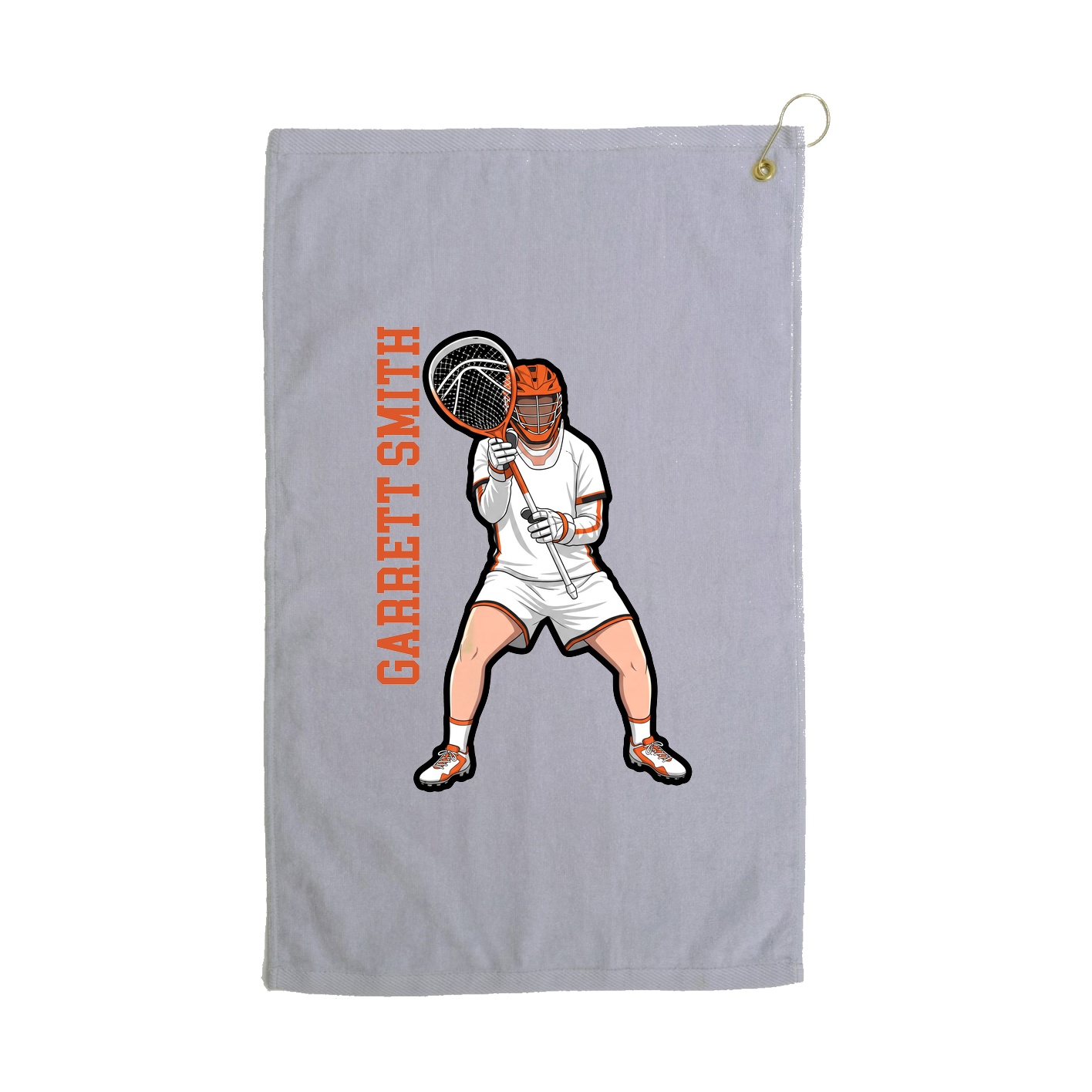 Golf Towel — Name Vertical in Grey