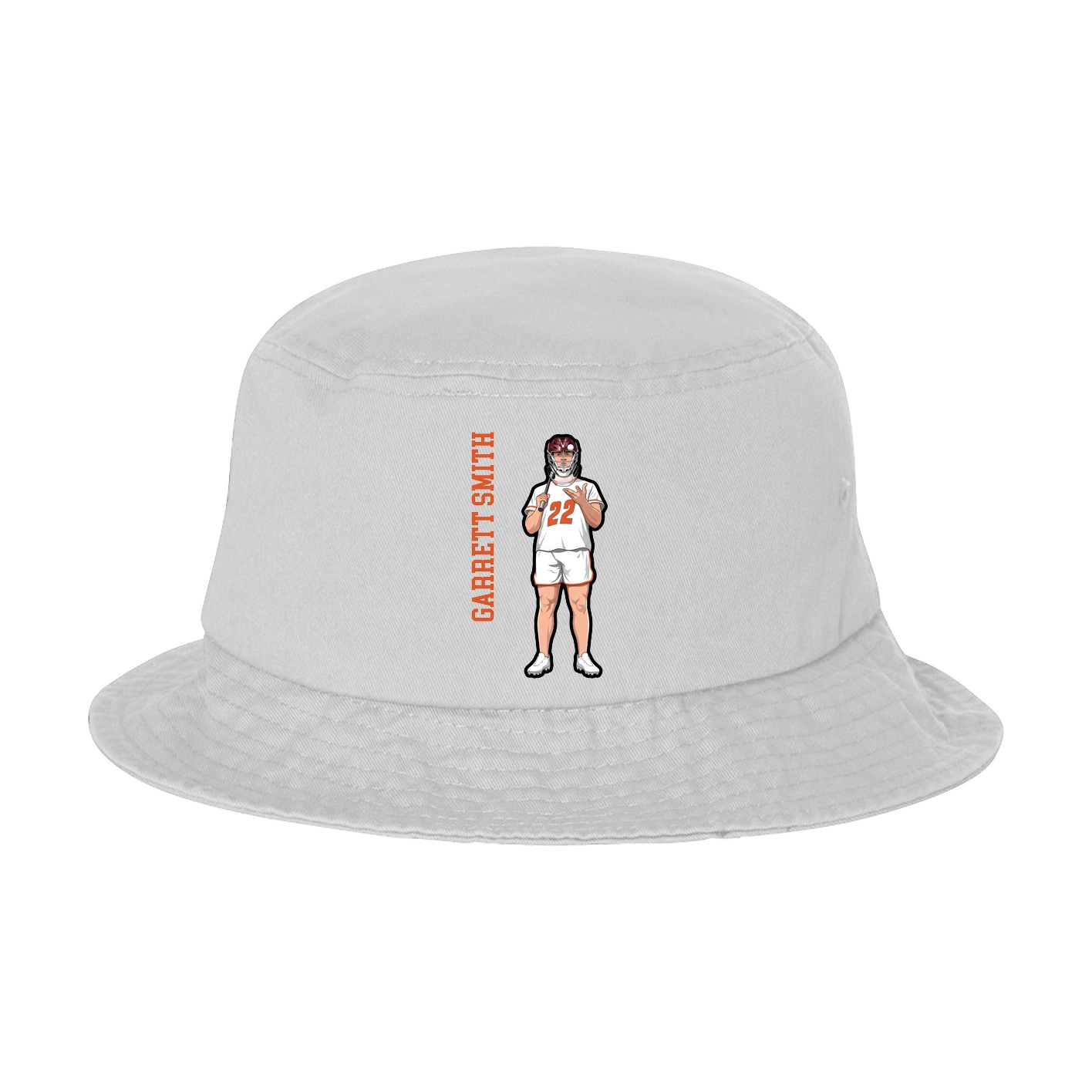 Bucket Cap — Name Vertical in White