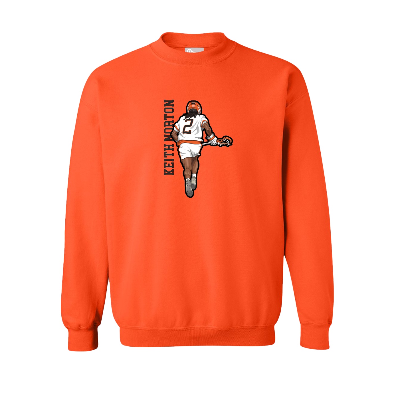 Fleece Crew — Name Vertical in Orange