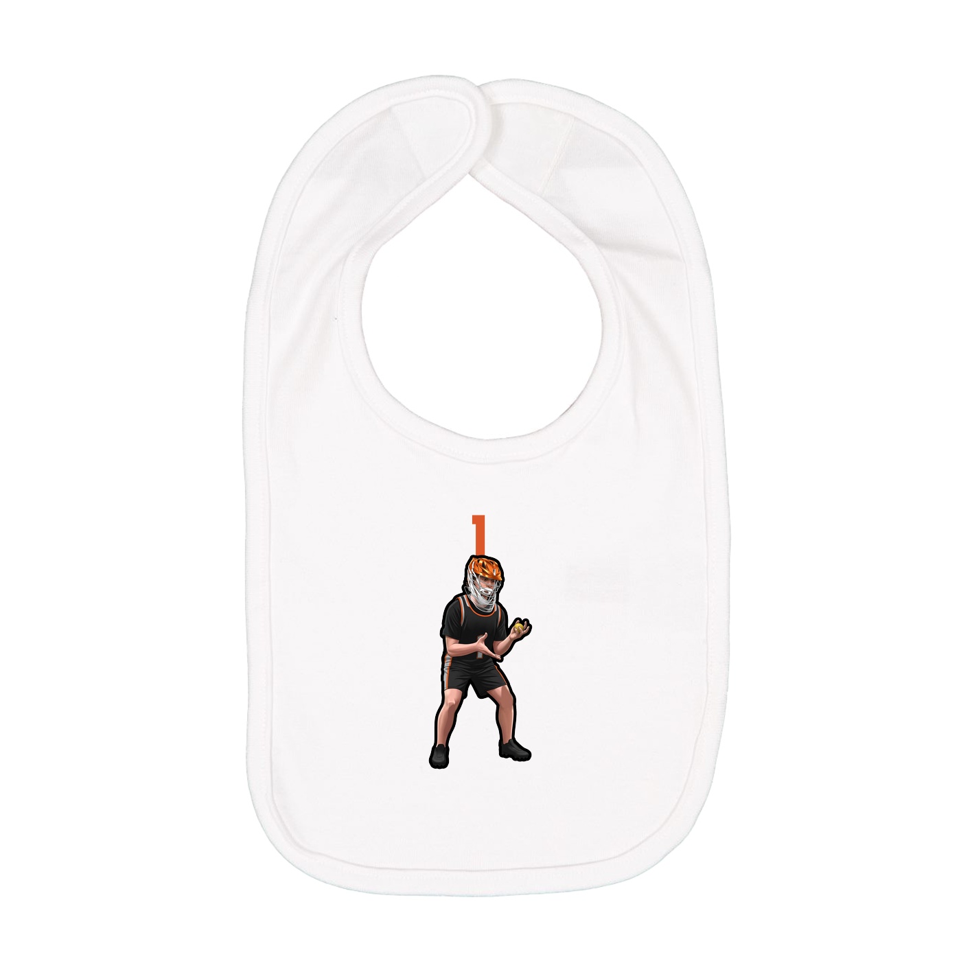 Infant Bib — Number Top in White