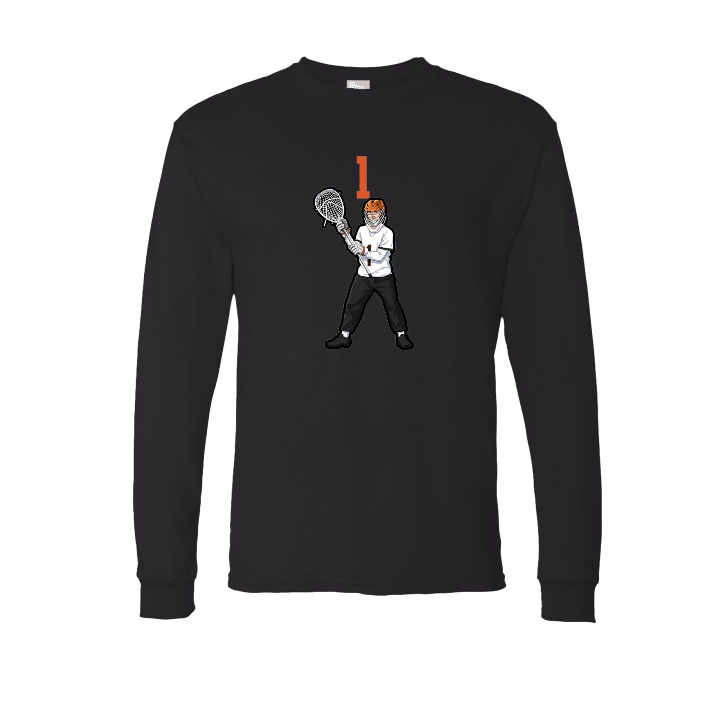 Long Sleeve Tee — Number Top in Black