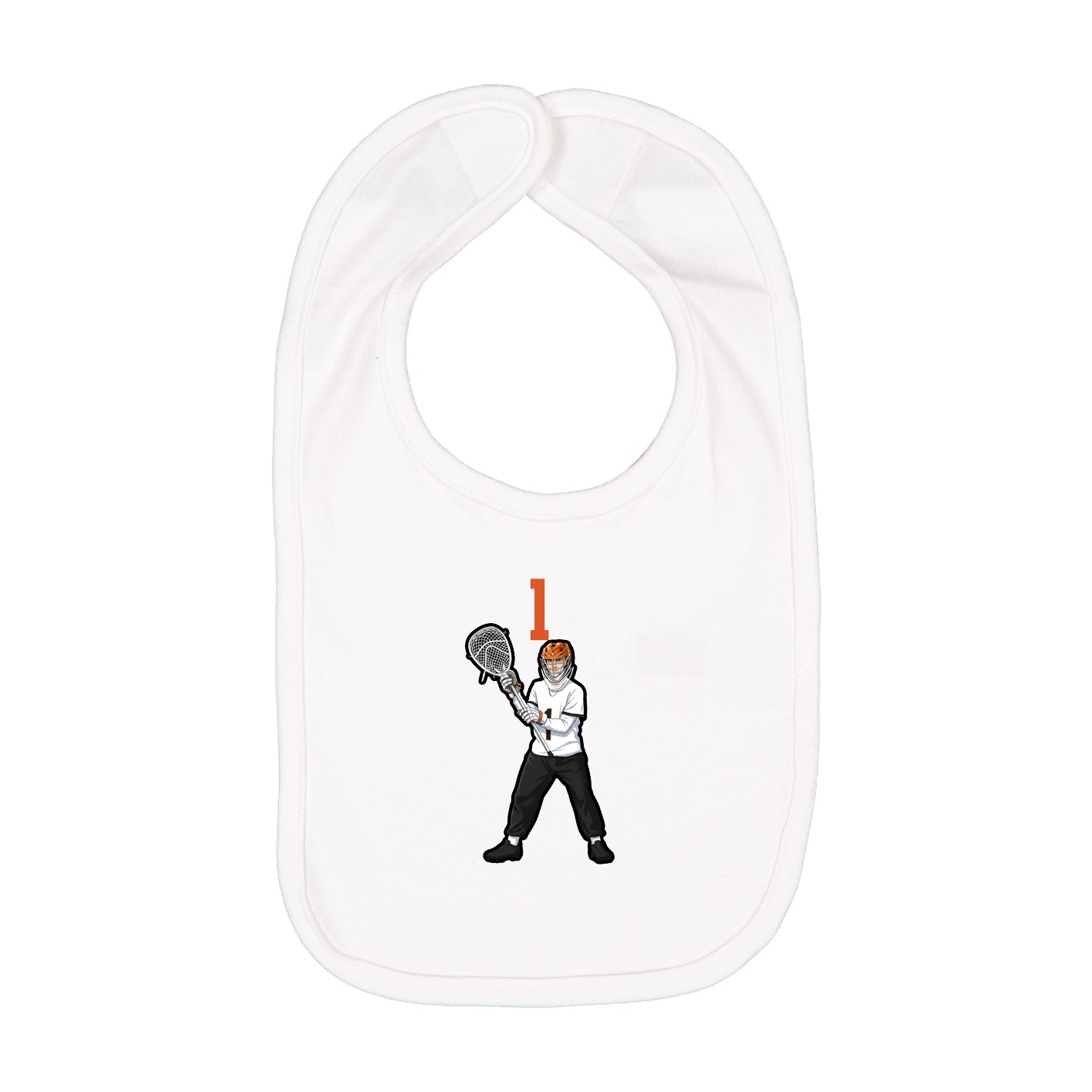 Infant Bib — Number Top in White