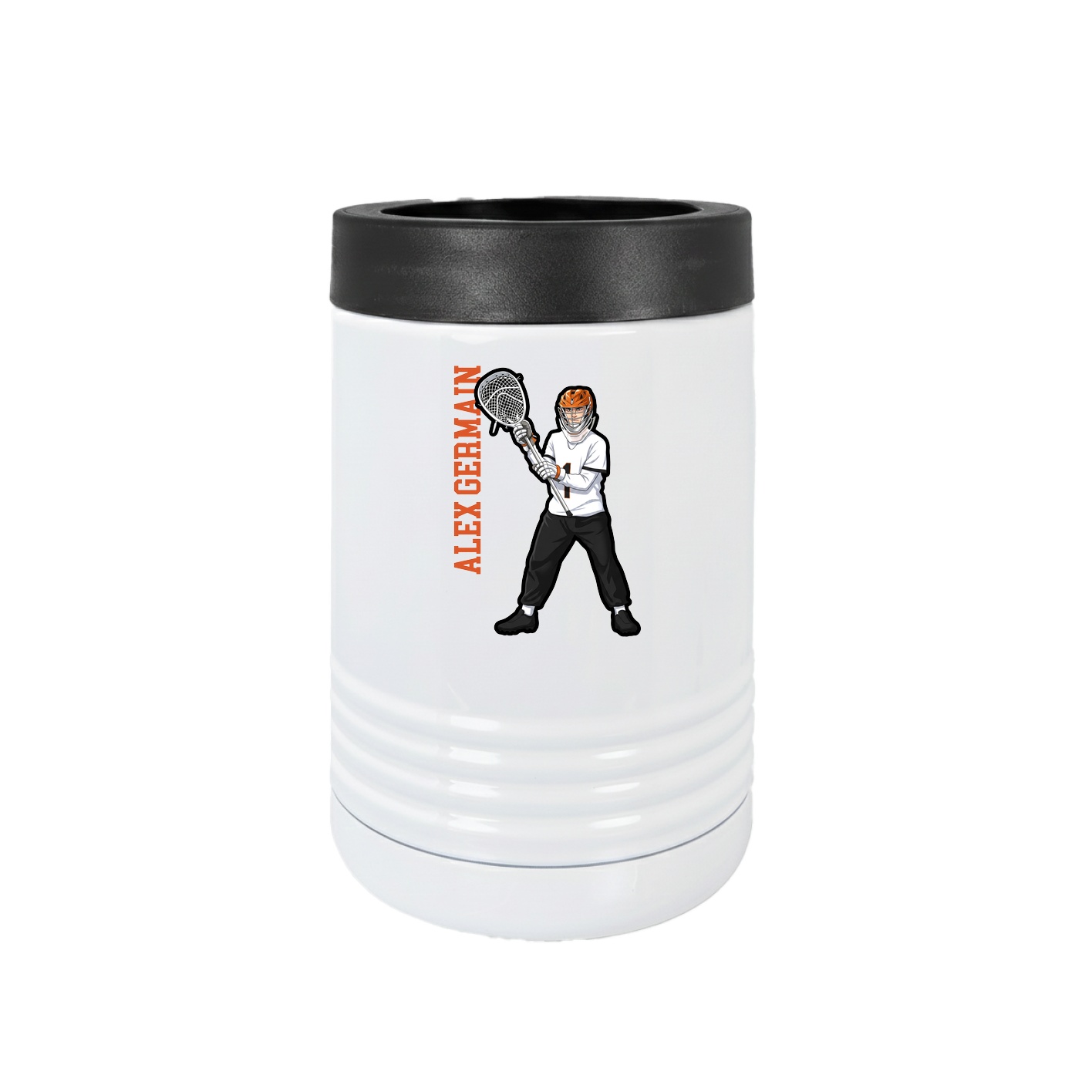 Beverage Holder — Name Vertical in White