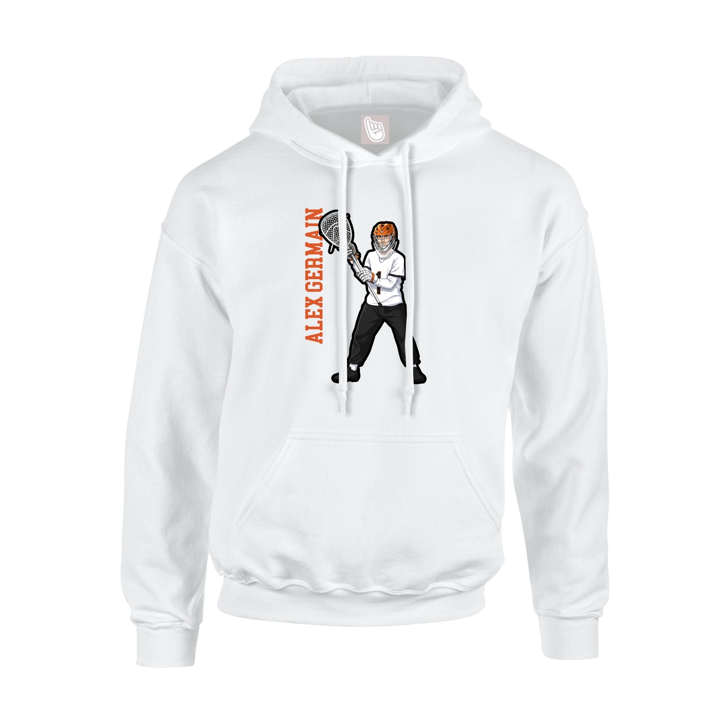 Hoodie — Name Vertical in White