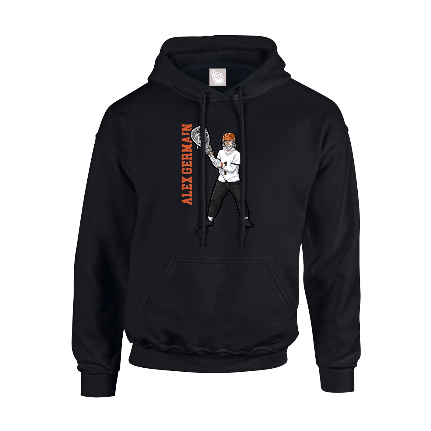 Youth Hoodie — Name Vertical in Black