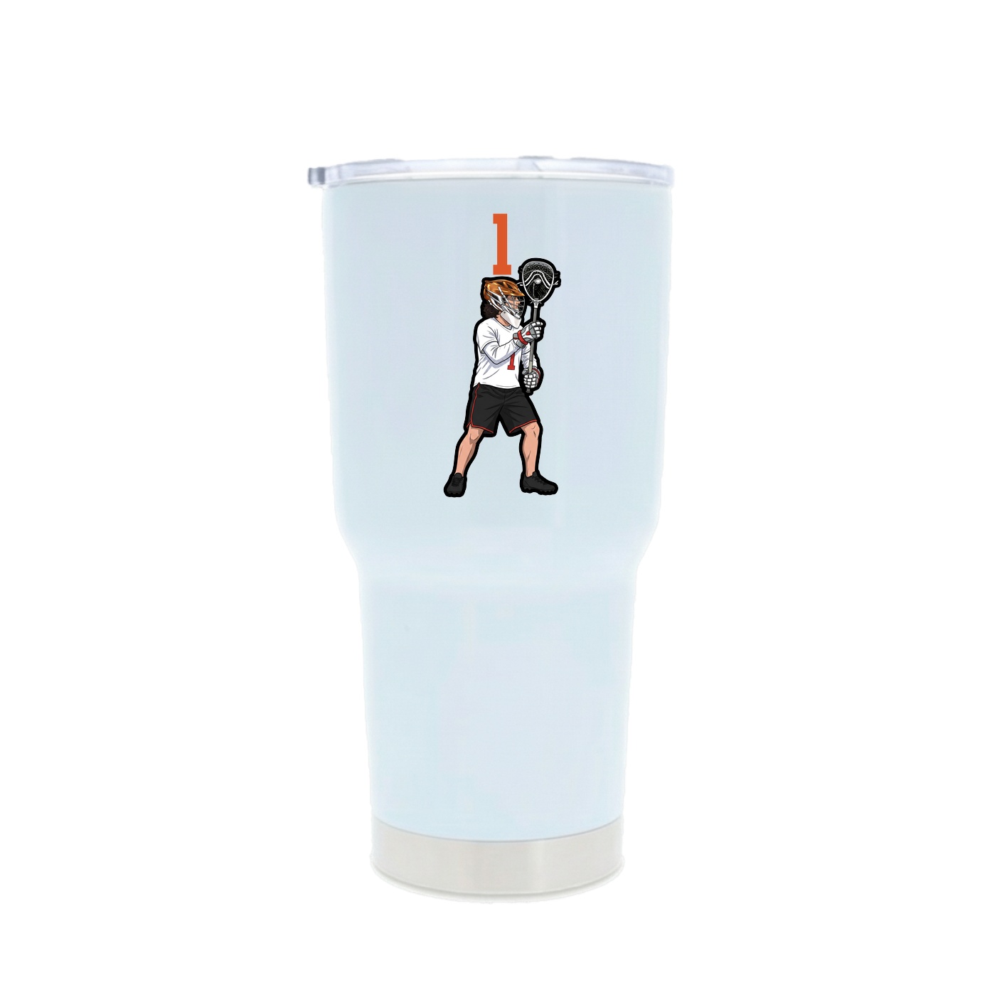 30oz Stainless Steel Tumbler — Number Top in White