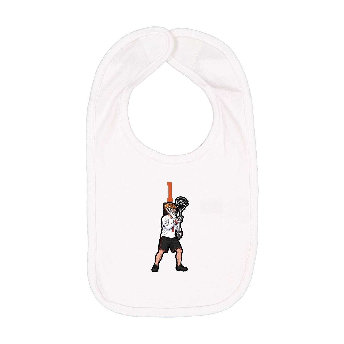 Infant Bib — Number Top in White