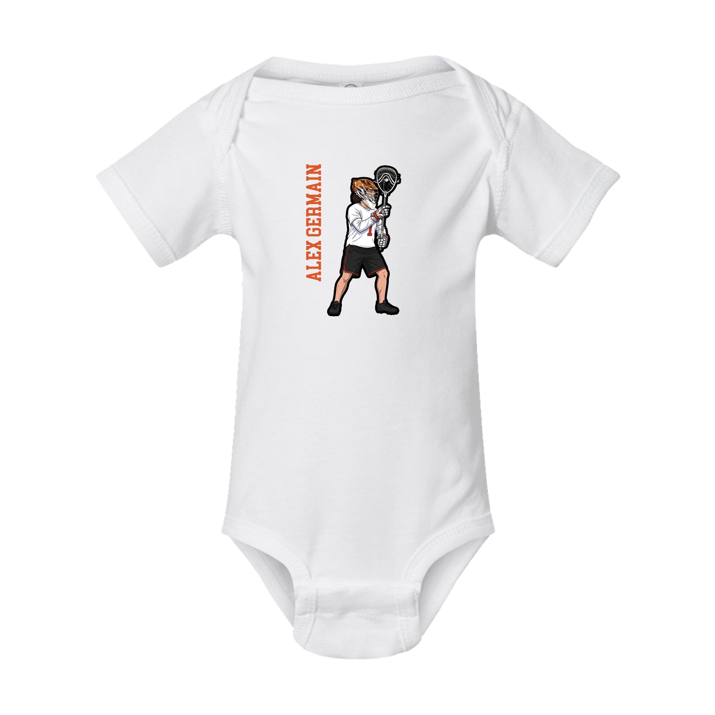 Baby Onesie — Name Vertical in White