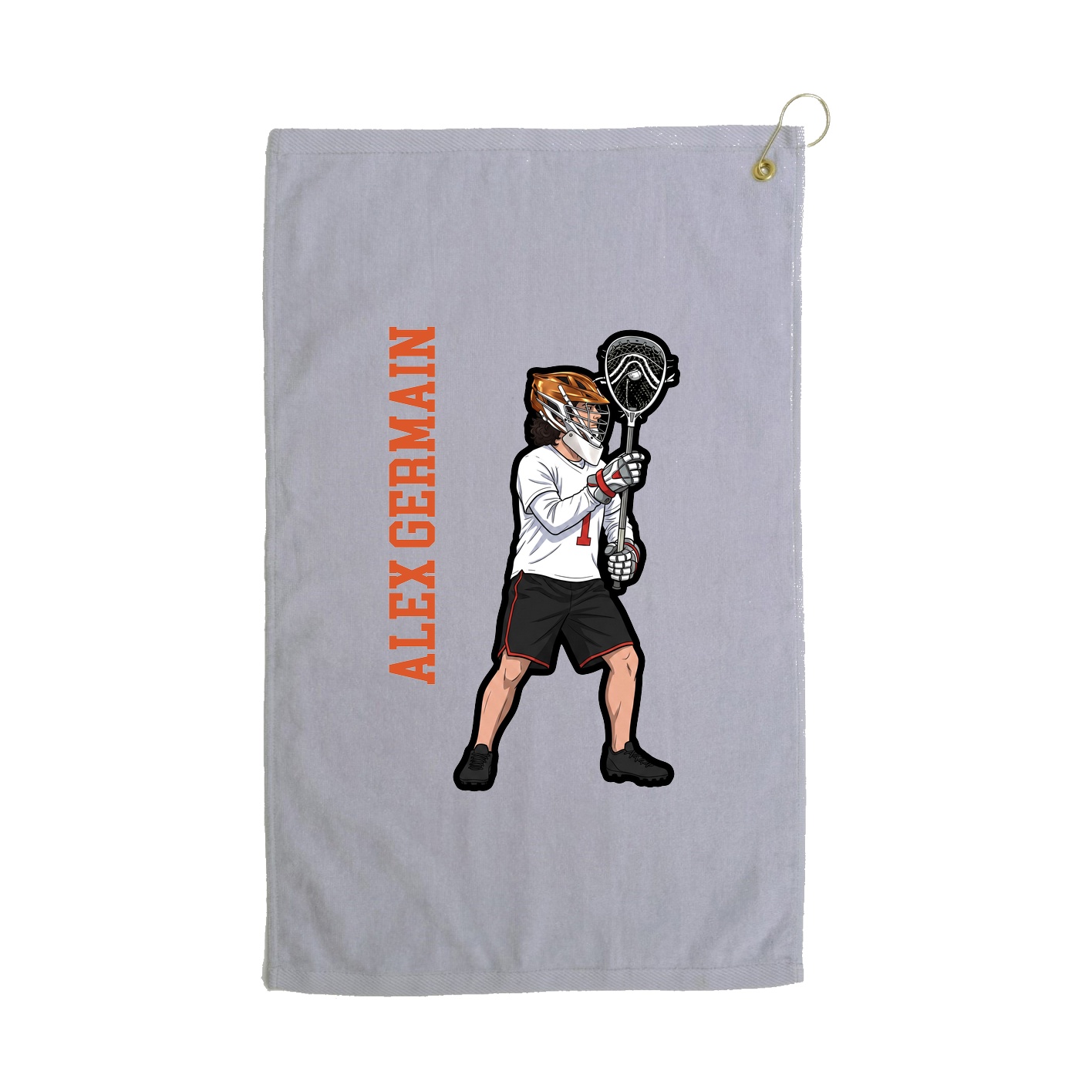 Golf Towel — Name Vertical in Grey