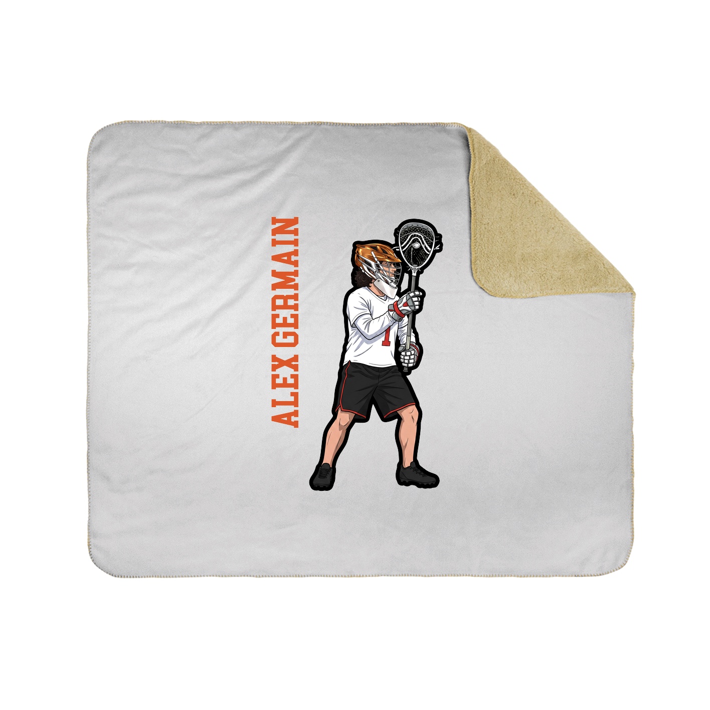 Throw Blanket — Name Vertical in White