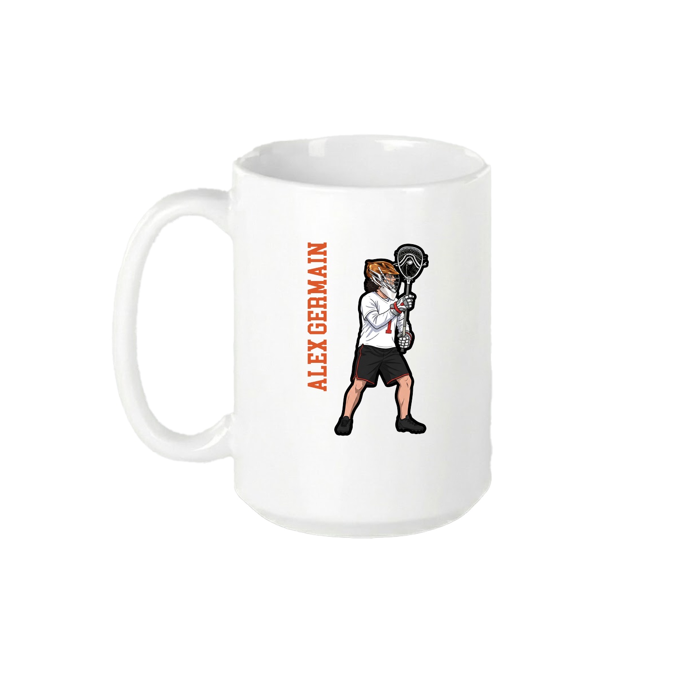 15oz Coffee Mug — Name Vertical in White