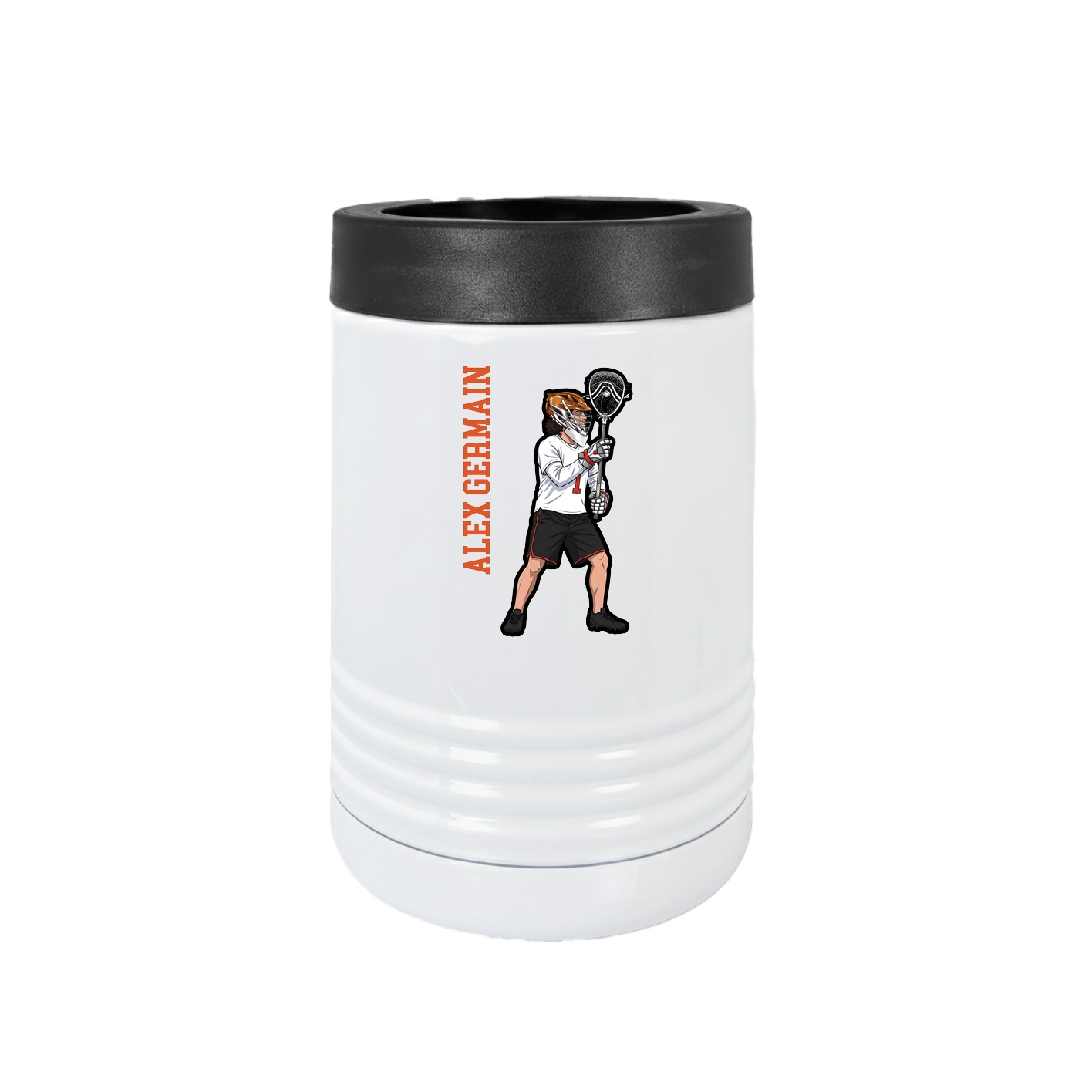 Beverage Holder — Name Vertical in White