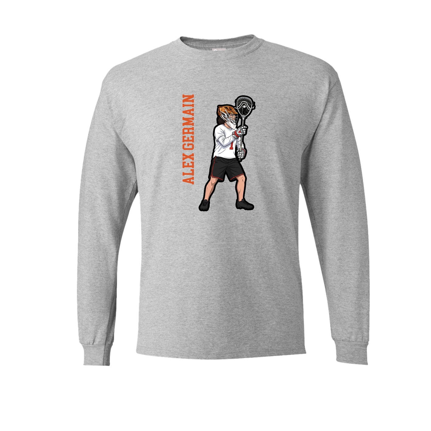 Long Sleeve Tee — Name Vertical in Grey