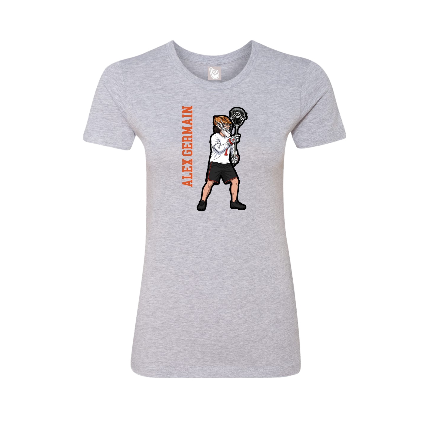Womens Tee — Name Vertical in Grey
