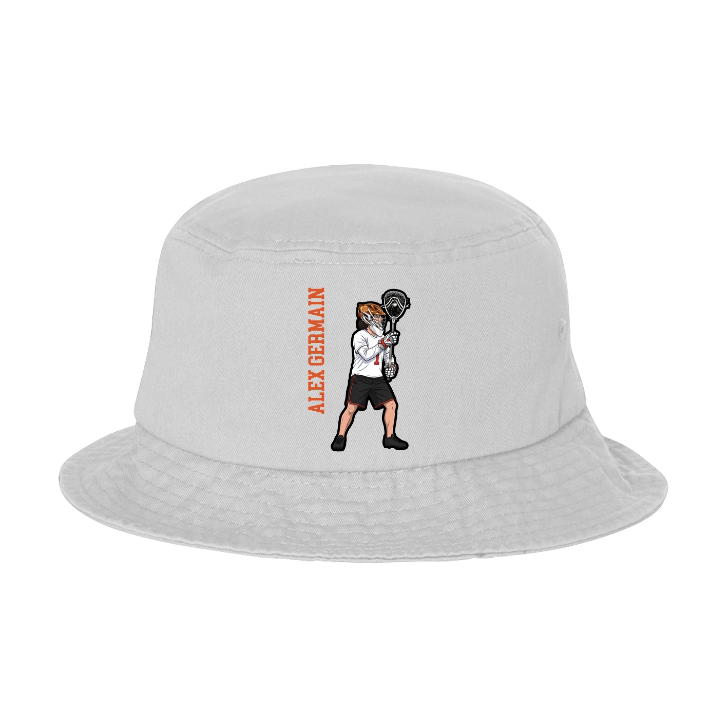 Bucket Cap — Name Vertical in White